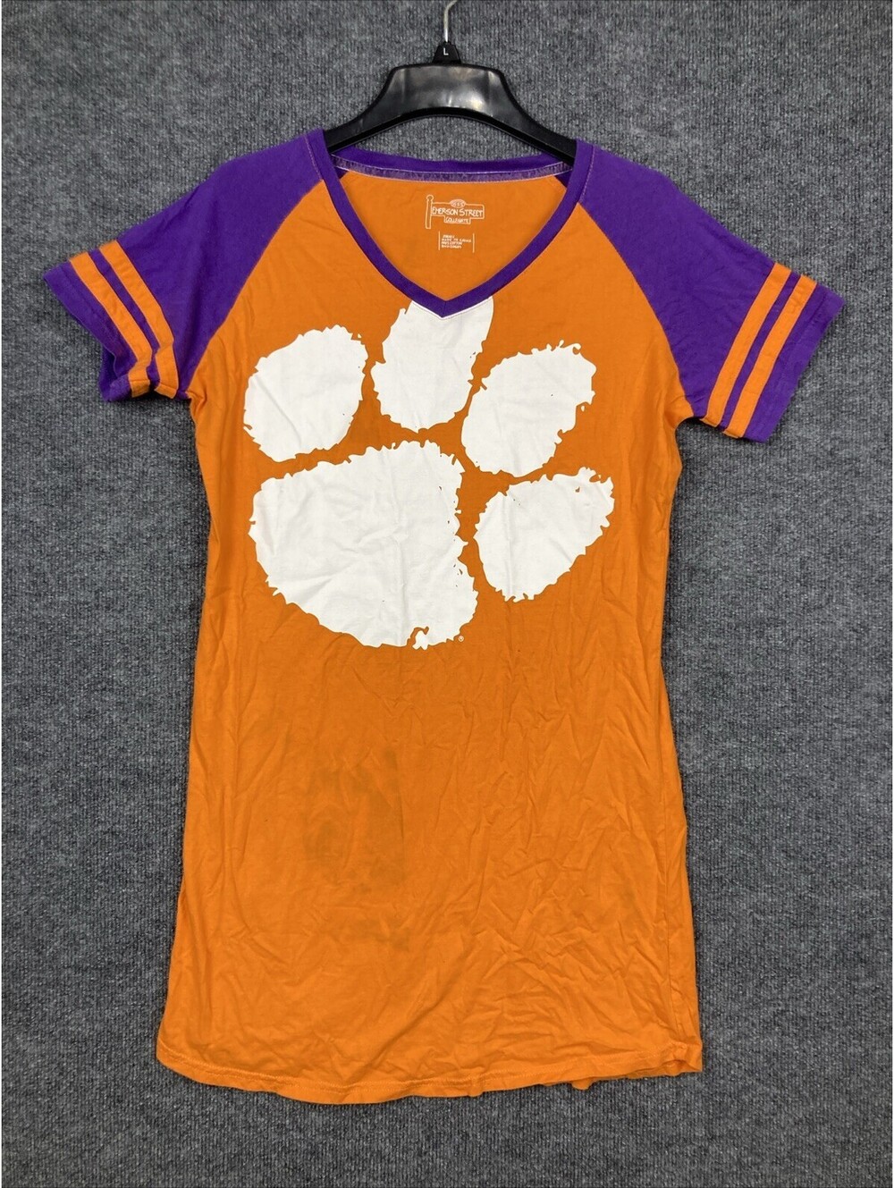 Emerson Street Womens Small Orange Clemson Pajama Sleep Shirt